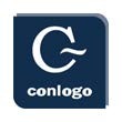 Logo firmy Conlogo na białym tle, z granatowym kwadratem i stylizowaną literą 'C'. Minimalistyczny design z cieniem, sugerujący profesjonalizm i nowoczesność.