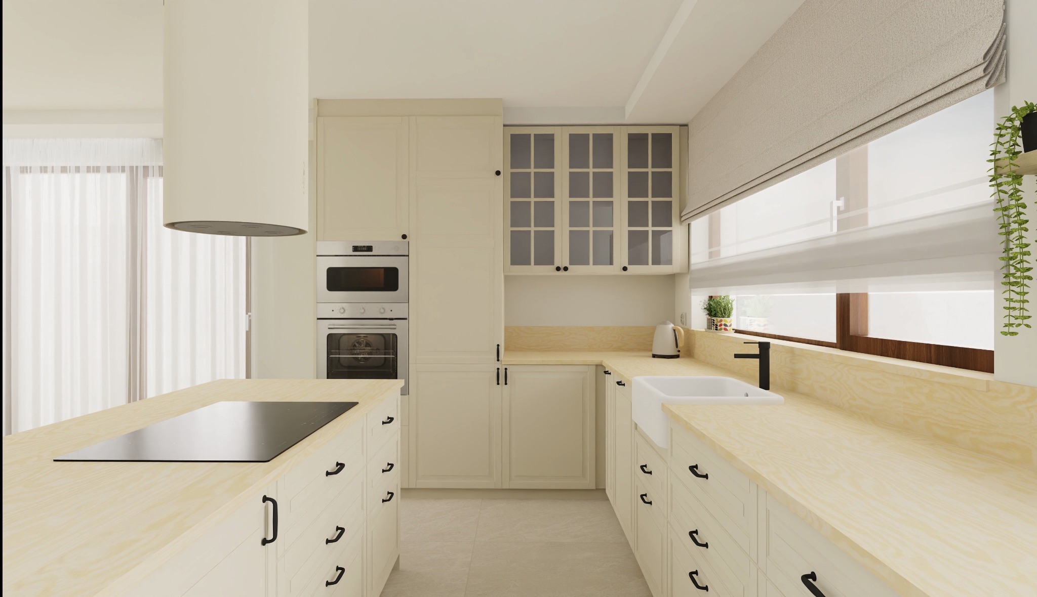 Projekt zabudowy kuchennej z użyciem systemów IKEA.