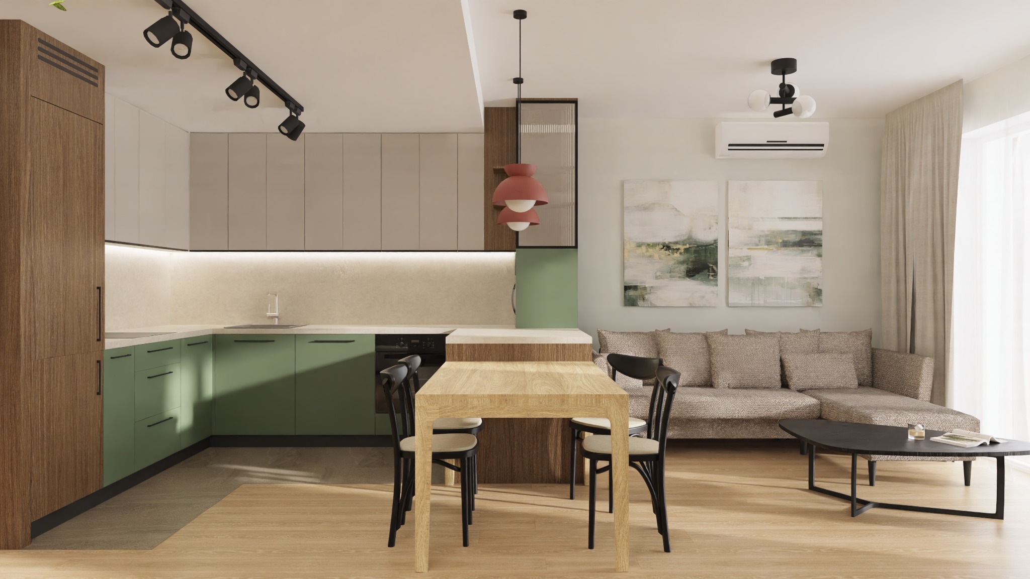 Jak funkcjonalnie zmieścić kuchnię, jadalnię i salon w małej przestrzeni.