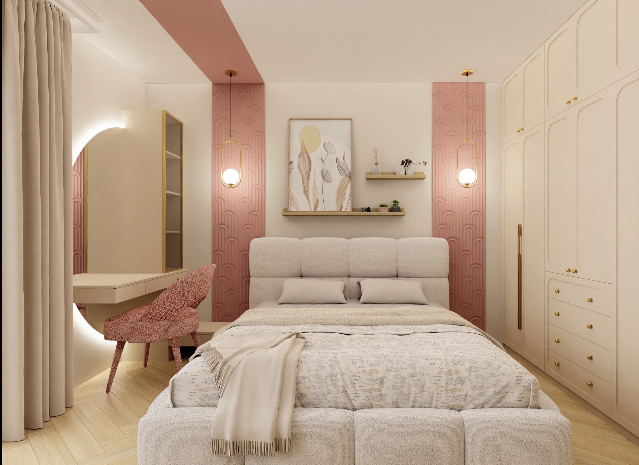 Mała ale wygodna sypialnia.