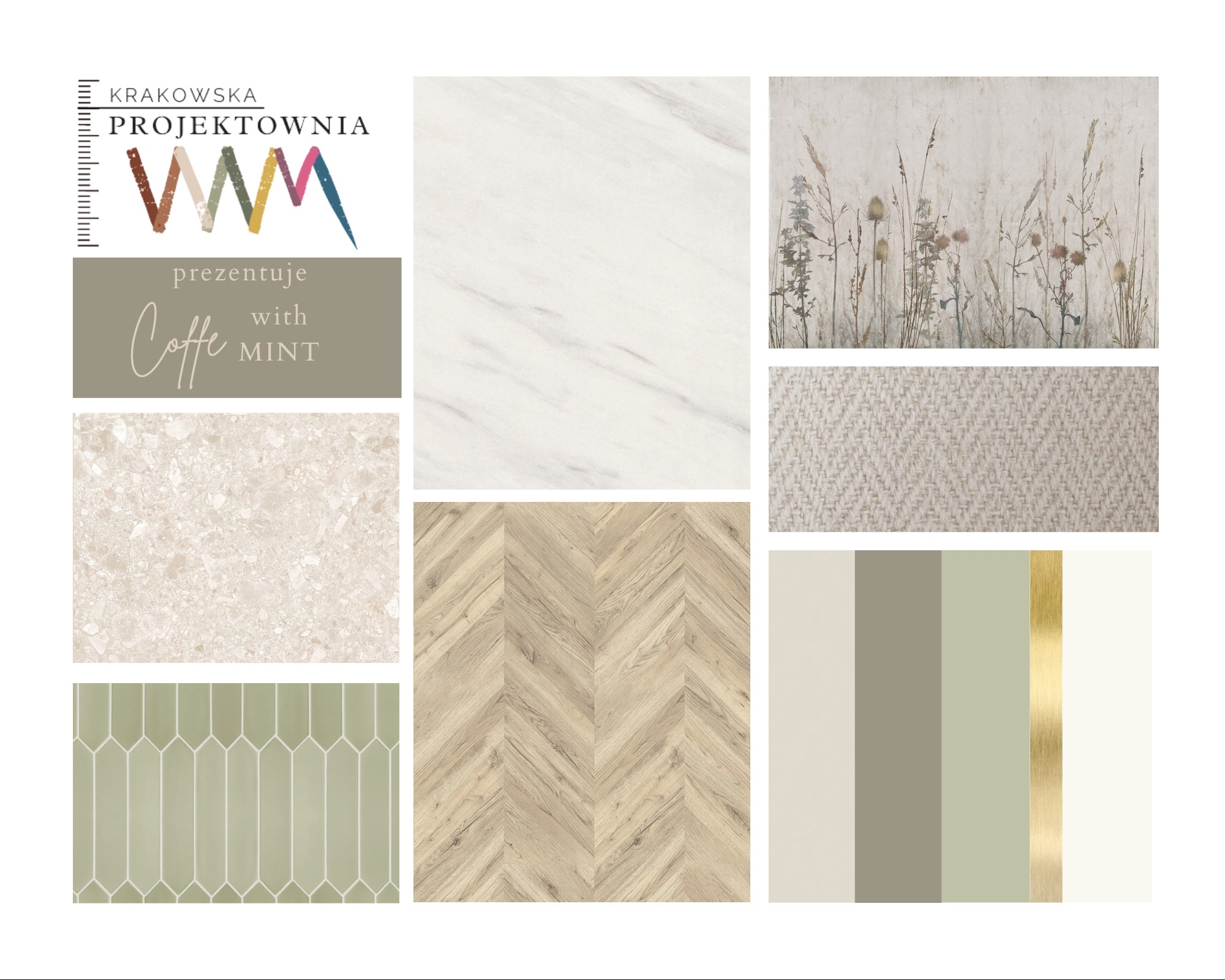 Przykładowe zestawienie materiałów wykończeniowych.