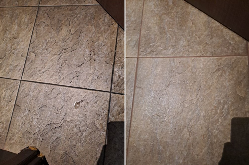 Doczyszczanie posadzki w lokalu gastronomicznym.