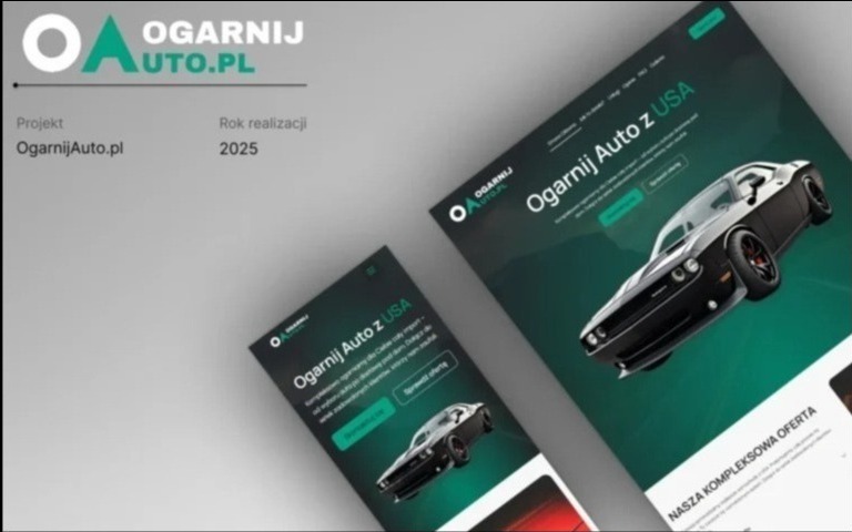 Realizacja strony internetowej dla firmy zajmującej się importem aut z USA.