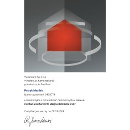 Kompleksowe wykonanie instalacji hydraulicznych Lucynów 1