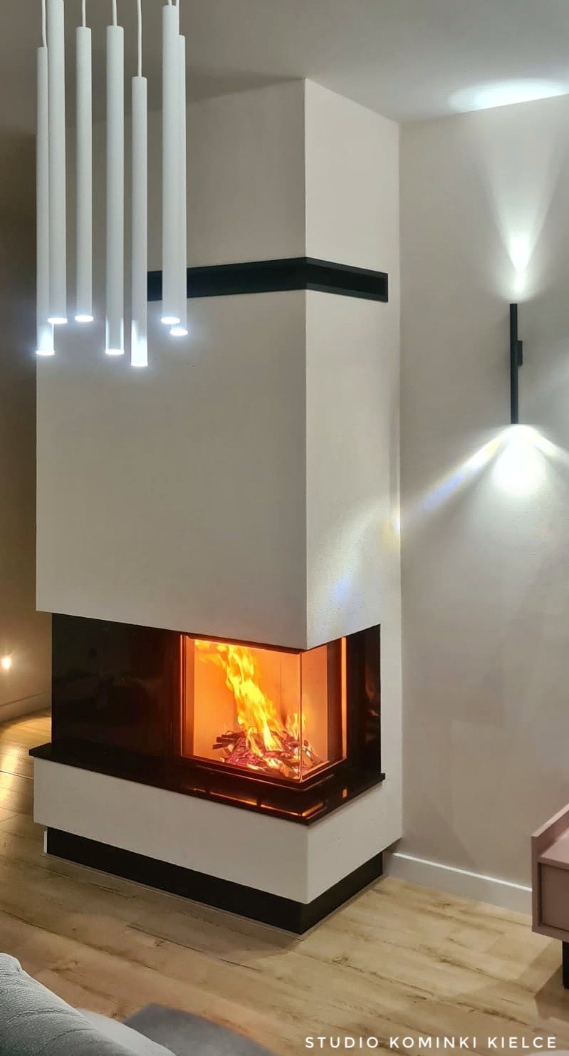 Wkład kominkowy Schmid Ekko R 55(34)51h. kominek narożny kielce kominek nowoczesny #StudioKominki #KominkiKielce