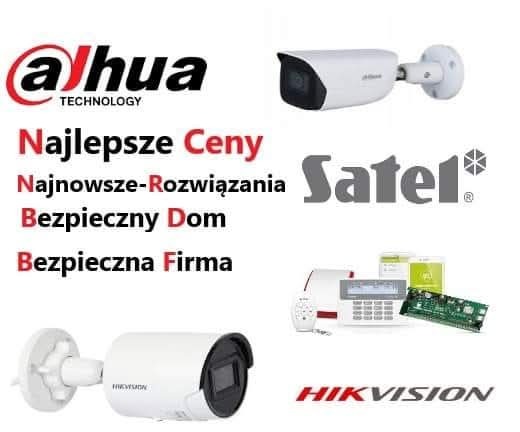 Zestaw urządzeń zabezpieczeń: kamery Dahua i Hikvision, centrala alarmowa Satel. Bezpieczny dom i firma, najnowsze rozwiązania, najlepsze ceny.