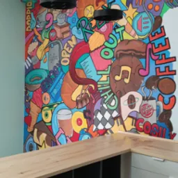 Mural w kawiarni