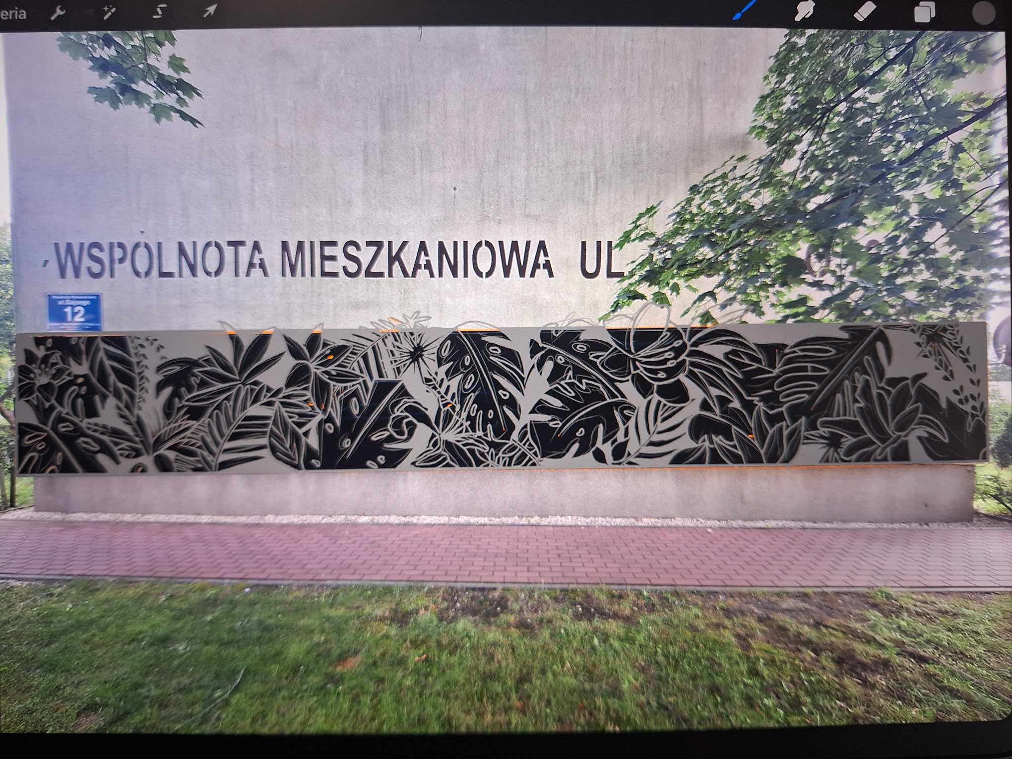 Projekt muralu na elewacje bloku