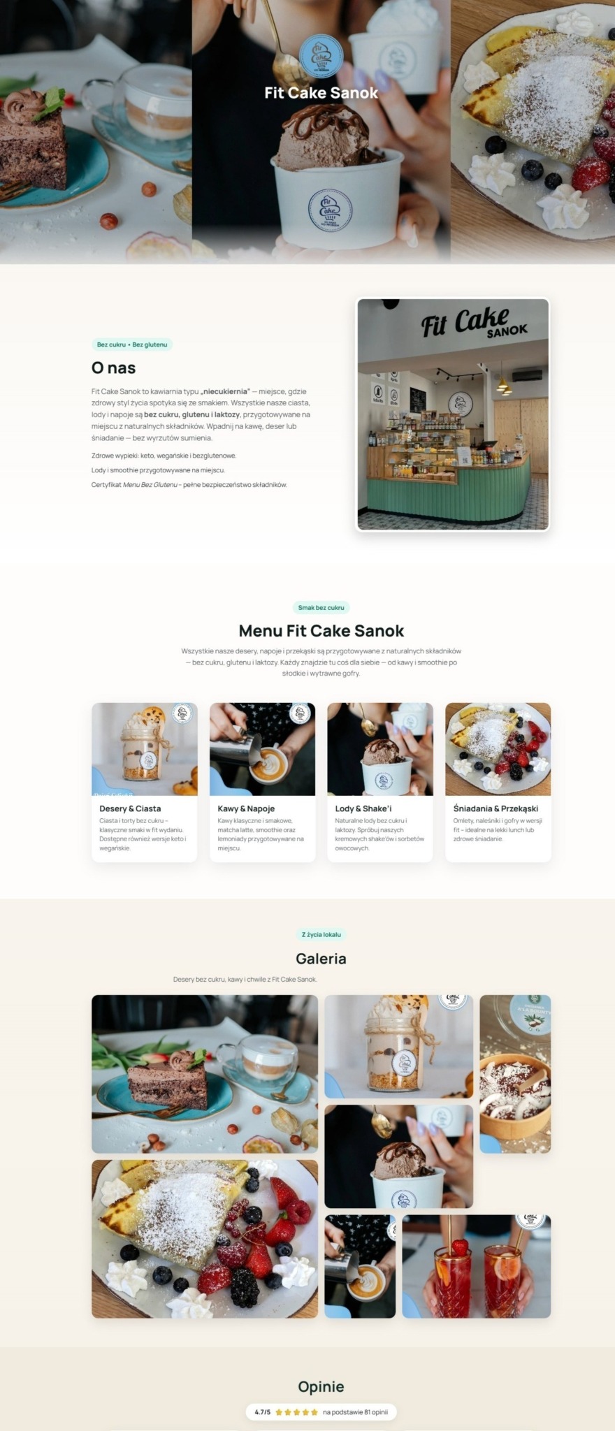 Strona zbudowana dla kawiarni