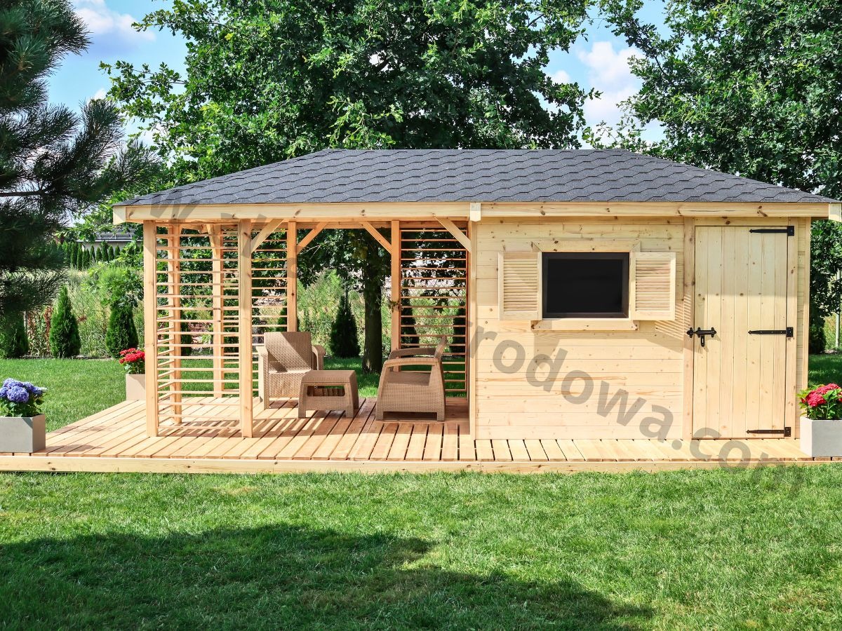 Domek ogrodowy z altaną