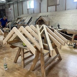 Makieta dachu z szkolenia na pogotowiu ciesielskim