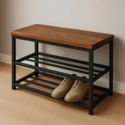 Ławka przedpokój połki na buty przykład efekt końcowy