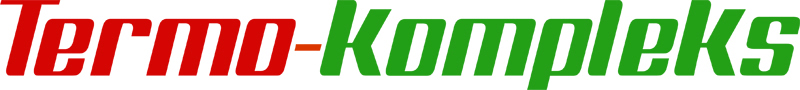 Logo firmy Termo-Kompleks z nazwą zapisaną w kolorach czerwonym i zielonym na białym tle.