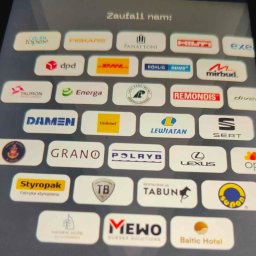 Agata Ścigan - Prezentacja logo firm, które zaufały agencji. Widoczne logotypy: Topex, Fiskars, Panattoni, Hilti, DPD, DHL, Rohlig Suus, Mirbud, Tauron, Energa, Damen, Unamel, Lewiatan, Seat, Grano, Polryb, Lexus.