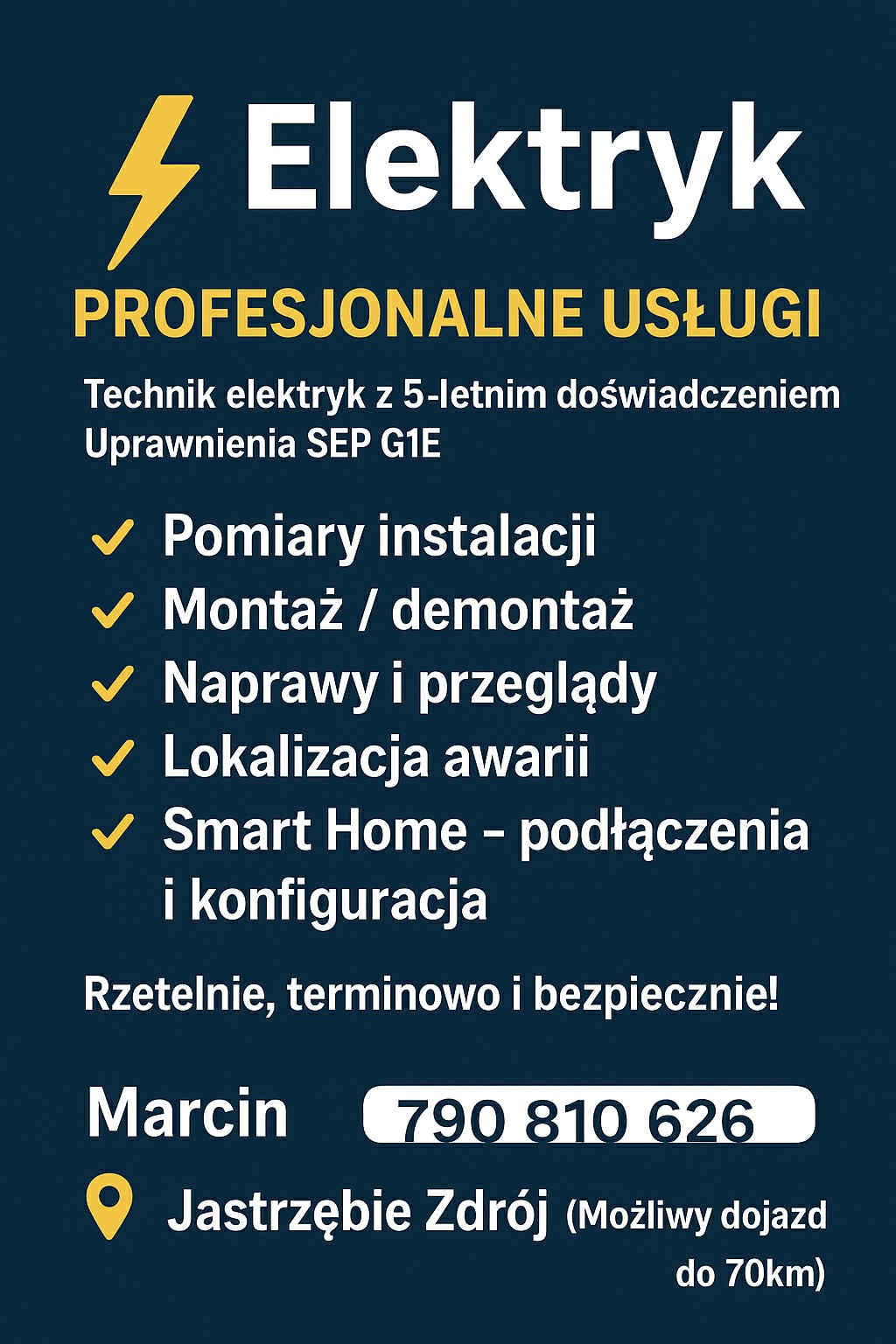 Elektryk Gołkowice: Profesjonalne usługi elektryczne, pomiary instalacji, montaż, naprawy, lokalizacja awarii, Smart Home - podłączenia i konfiguracja.