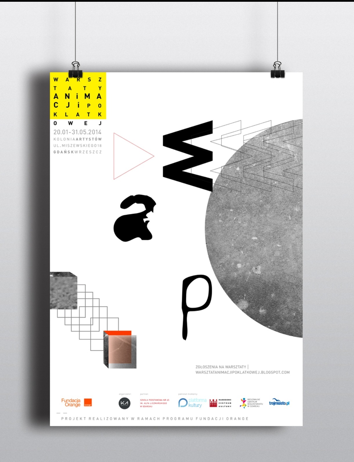 Plakat dla KOLONII ARTYSTÓW projekt: WAP | Warsztat Animacji Poklatkowej