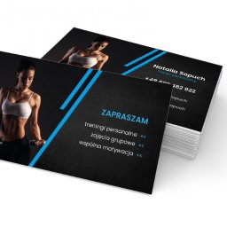 Oto przykładowa wizytówka wykonana na zlecenie osoby z branży trenera personalnego .