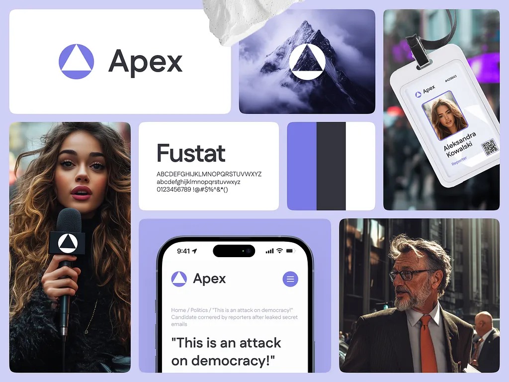 Projekt logotypu i branding dla firmy mediowej.