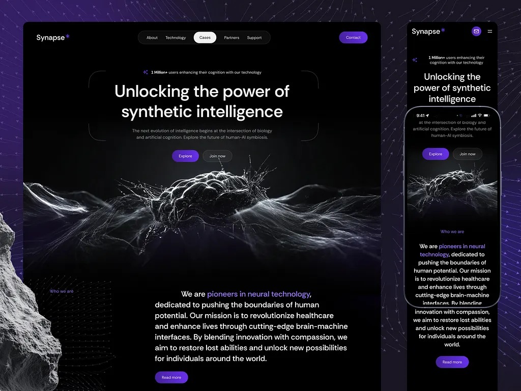 Projekt strony internetowej dla firmy technologicznej.