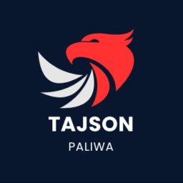 TAJSON - PALIWA - Logo firmy Tajson Paliwa: czerwony orzeł z białymi elementami na ciemnogranatowym tle. Nazwa firmy i słowo 'Paliwa' umieszczone pod grafiką.