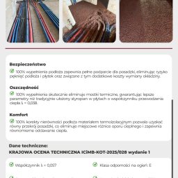 Posadzki Estrich Boys Melissa Rychlik - Etapy realizacji posadzki: przed ułożeniem instalacji, w trakcie zalewania, efekt końcowy. Prezentacja zalet: bezpieczeństwo, oszczędność, komfort. Dane techniczne.