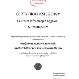 Certyfikat księgowy Centrum Informacji Księgowej