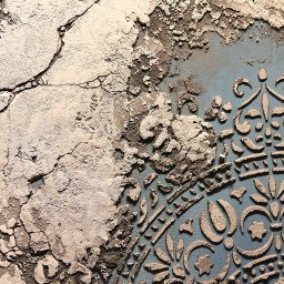 ELŻBIETA JANKOWSKA ART - Wabi sabi - piękno tkwiące w dostrzeganiu niedoskonałości, szablony, spękania i kolorystyka dobierane pod gust Klienta