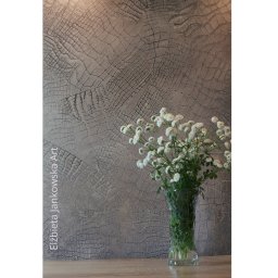 ELŻBIETA JANKOWSKA ART - Tynk ze strukturą skóry słonia, styl naturalny i dopełniający styl boho
