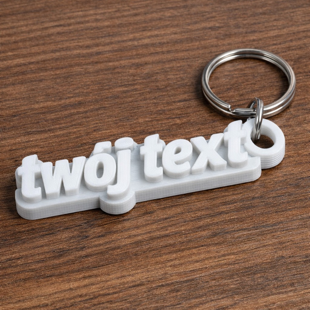 różne wzory breloczków z tekstem - również możemy stworzyć unikalny wzór dla ciebie!