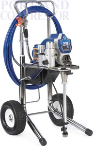 Profesjonalny agregat malarski hydrodynamiczny na wózku z niebieskim wężem, widoczne dysze i regulatory.