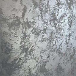 Reco bud - Srebrzysta ściana z dekoracyjną fakturą, imitującą chmurę lub marmurkową powierzchnię. Wykończenie z efektem połysku, widoczne nieregularne wzory i cieniowania.