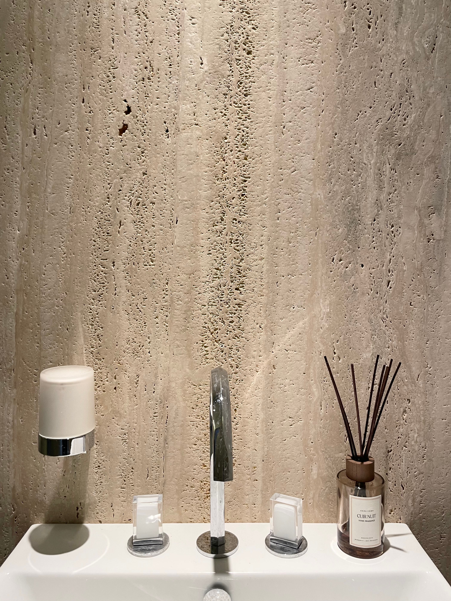 wedodesignpl łazienka kamień trawertyn bateria chrom