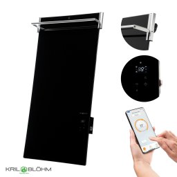 Kril & Blöhm - Łazienkowy panel grzewczy na podczerwień Arnhem 750W Wi-Fi – Black