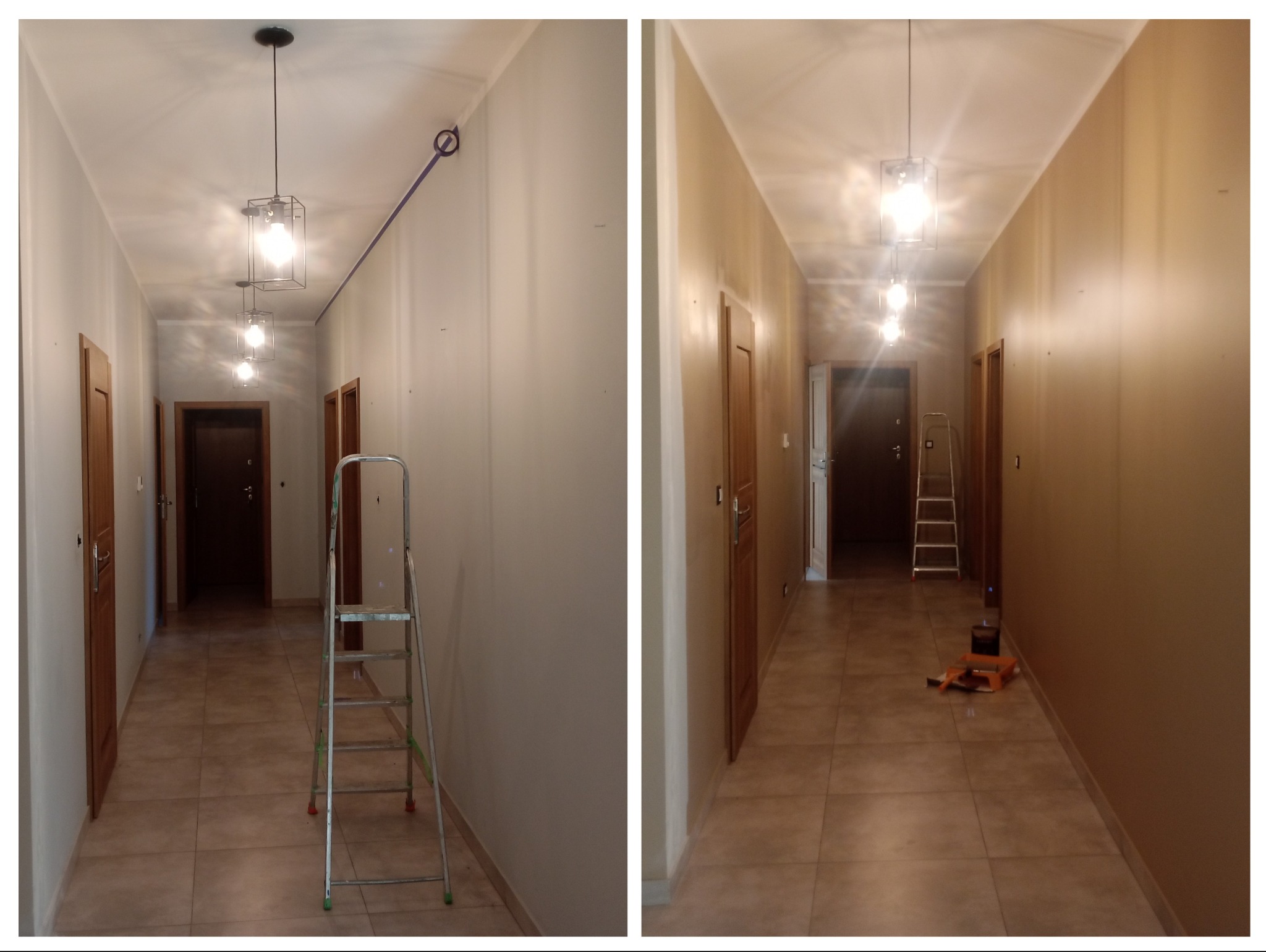 odświeżenie ścian ( przed i po malowaniu