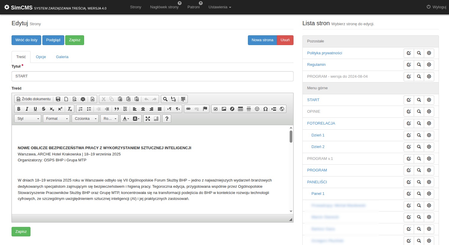 Edycja treści - Prosty i intuicyjny Panel Administracyjny