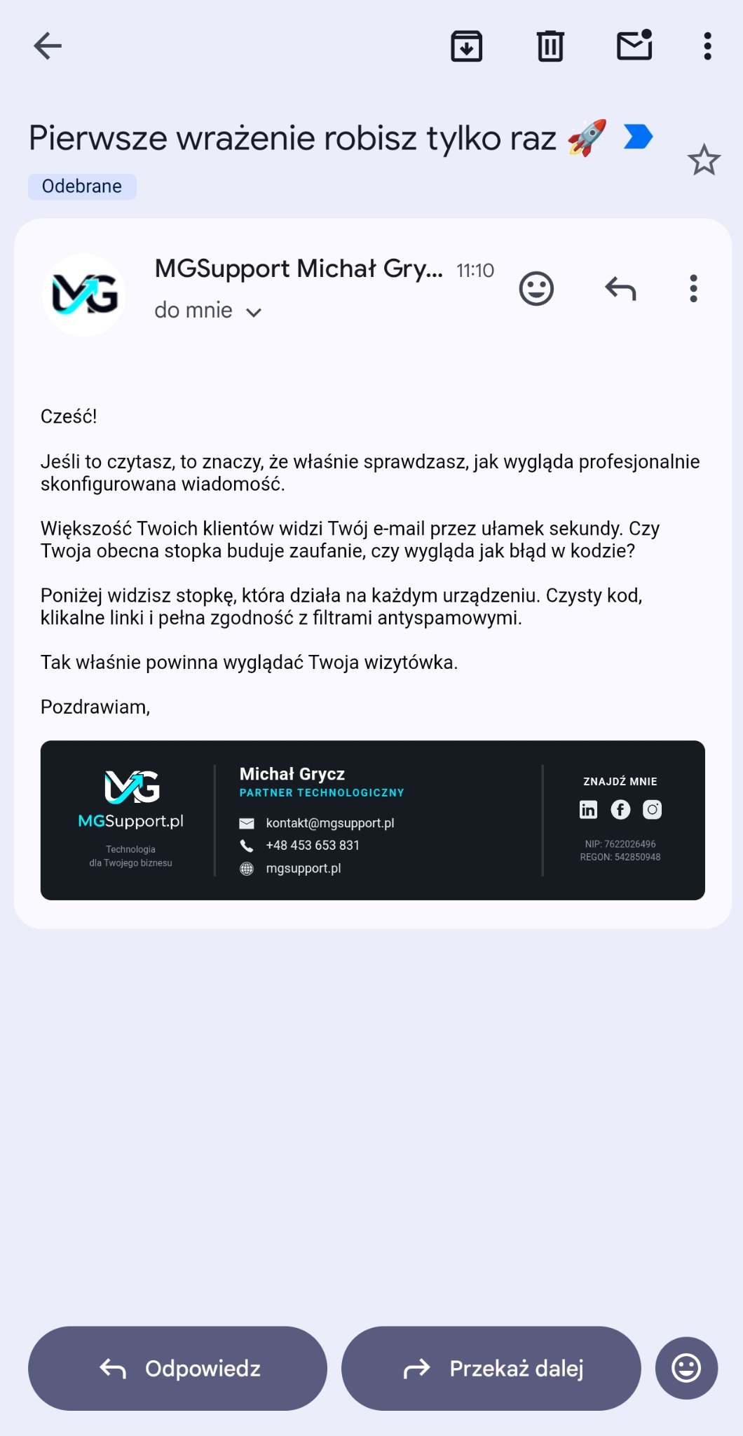 Profesjonalne Stopki E-mail HTML | Wizerunek w Biznesie