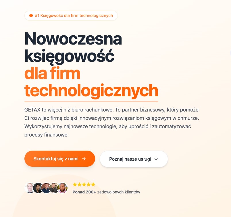 Nowoczesna księgowość dla firm technologicznych. GETAX: partner biznesowy z innowacyjnymi rozwiązaniami w chmurze. Ponad 200 zadowolonych klientów.