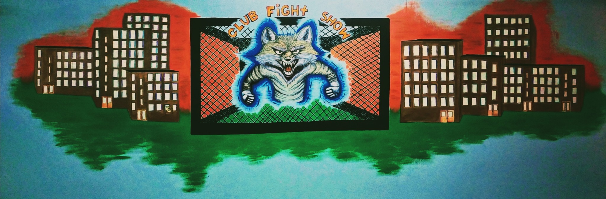 Cienkopis, marker, pędzle i farba akrylowa. Zabezpieczone varniszem na akryle. Projekt przeniesienia logo na ścianę