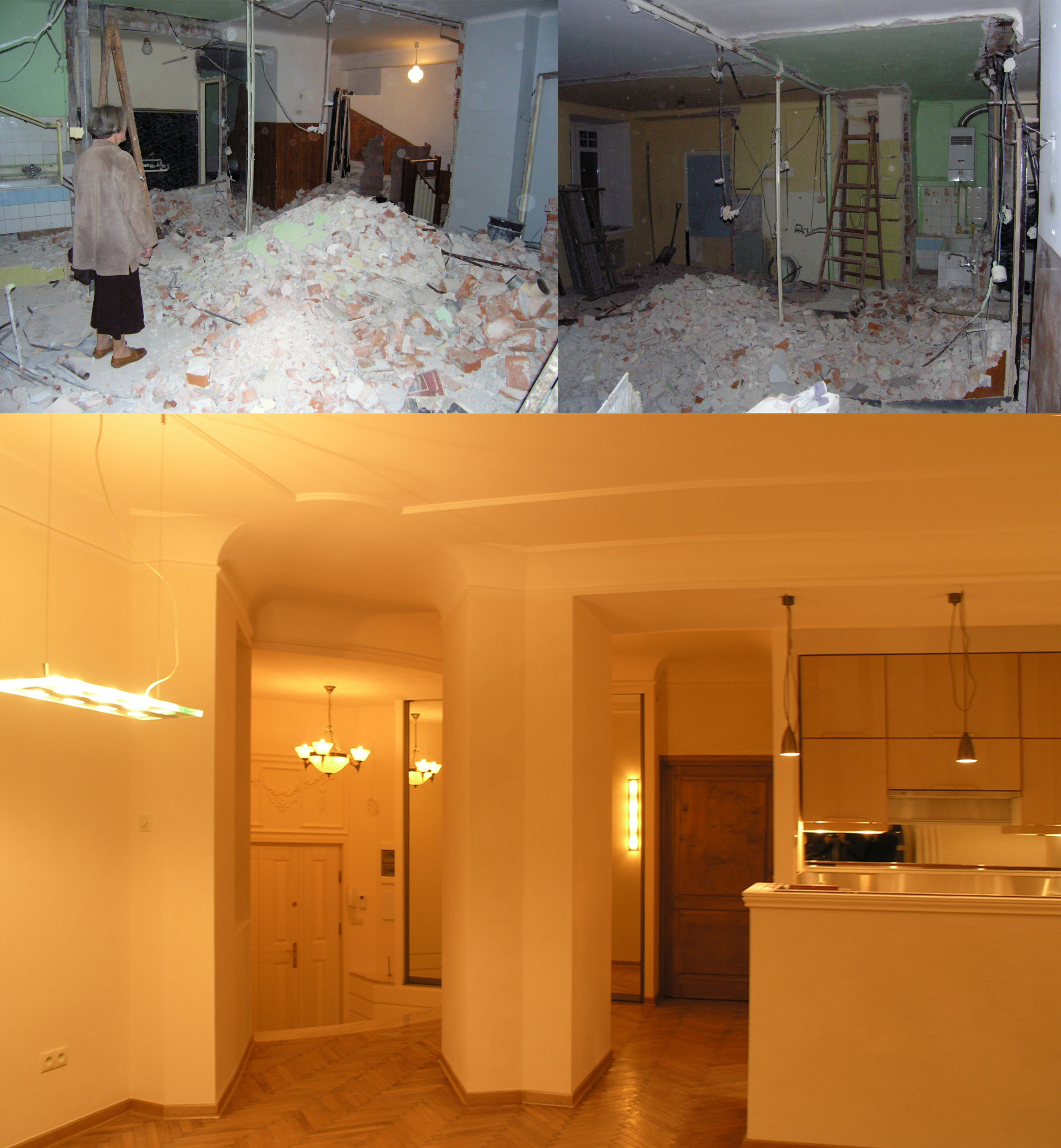 Przebudowa i modernizacja mieszkania na ul. Flory w Warszawie, 2009.