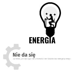 Artur Iwański - Grafika: żarówka z sylwetką osoby pracującej przy biurku, napis ENERGIA. Obok ikona zębatki i tekst: 'Nie da się sprzedać, ani wynająć nieruchomości bez świadectwa energetycznego'.