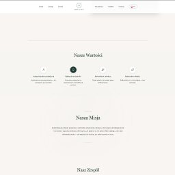 Labi Michał Łabędź - Minimalistyczna strona internetowa studia urody z sekcjami 'Nasze Wartości' i 'Nasza Misja', prezentująca indywidualne podejście i naturalne efekty zabiegów.