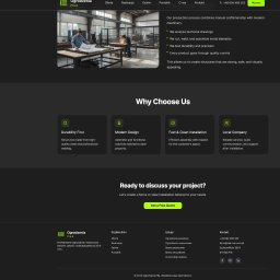 Labi Michał Łabędź - Strona internetowa firmy produkującej ogrodzenia stalowe. Widoczni pracownicy podczas analizy rysunków technicznych i spawania elementów. Prezentacja procesu produkcji.