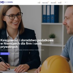 Strona internetowa dla biura księgowego w Niemczech — projekt + pełne wdrożenie. Przejrzysta prezentacja usług, responsywność oraz nowoczesny design dopasowany do branży.