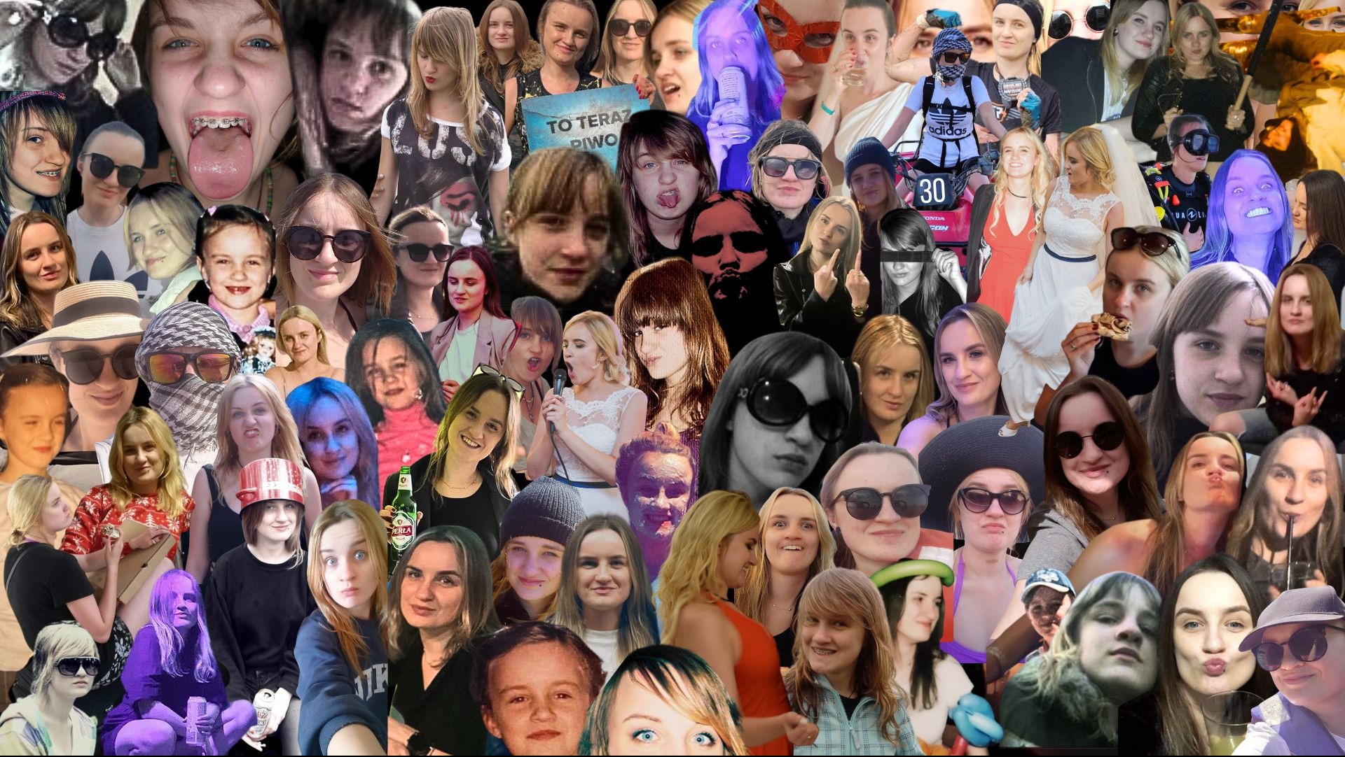 Obraz, 'wszystkie moje twarze' prezent na 30 urodziny