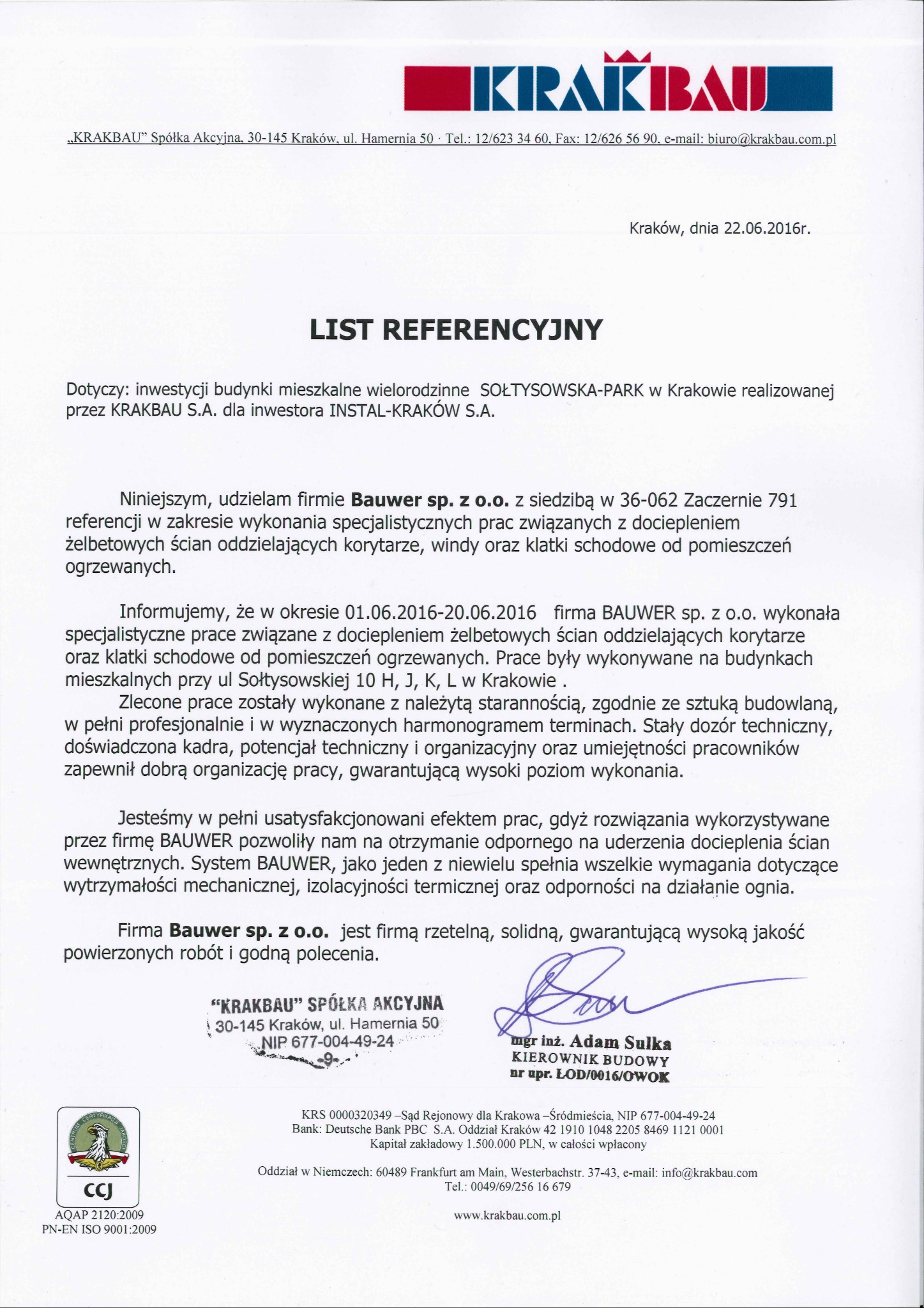 Referencje _ KRAKBAU _ ul. Sołtysowska Kraków