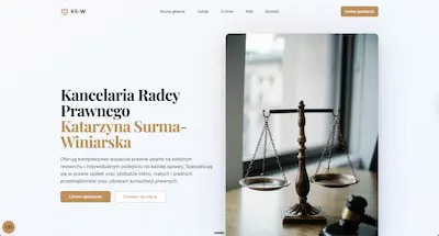 Strona www typu one page dla kancelarii radcy prawnego - Kraków