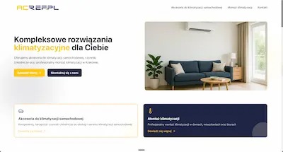 Strona www typu one page dla firmy z montażem klimatyzacji - Kraków/Nowe Brzesko