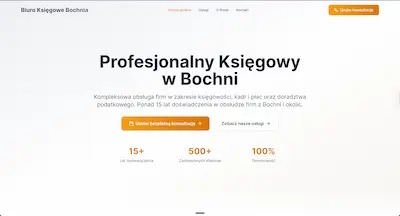 Przykładowa strona www typu one page dla księgowe - Kraków/Bochnia