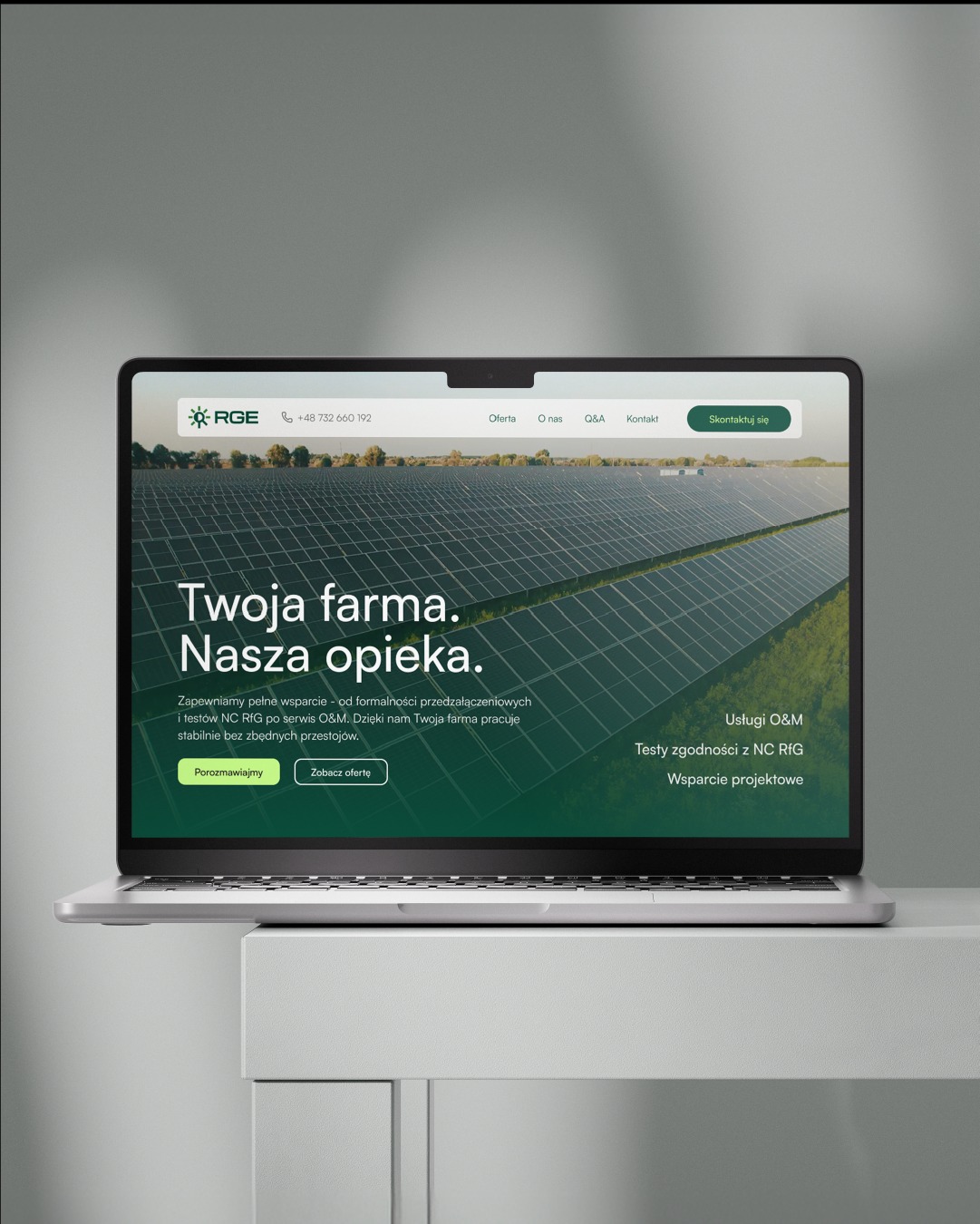 Strona internetowa dla firmy z branży OZE