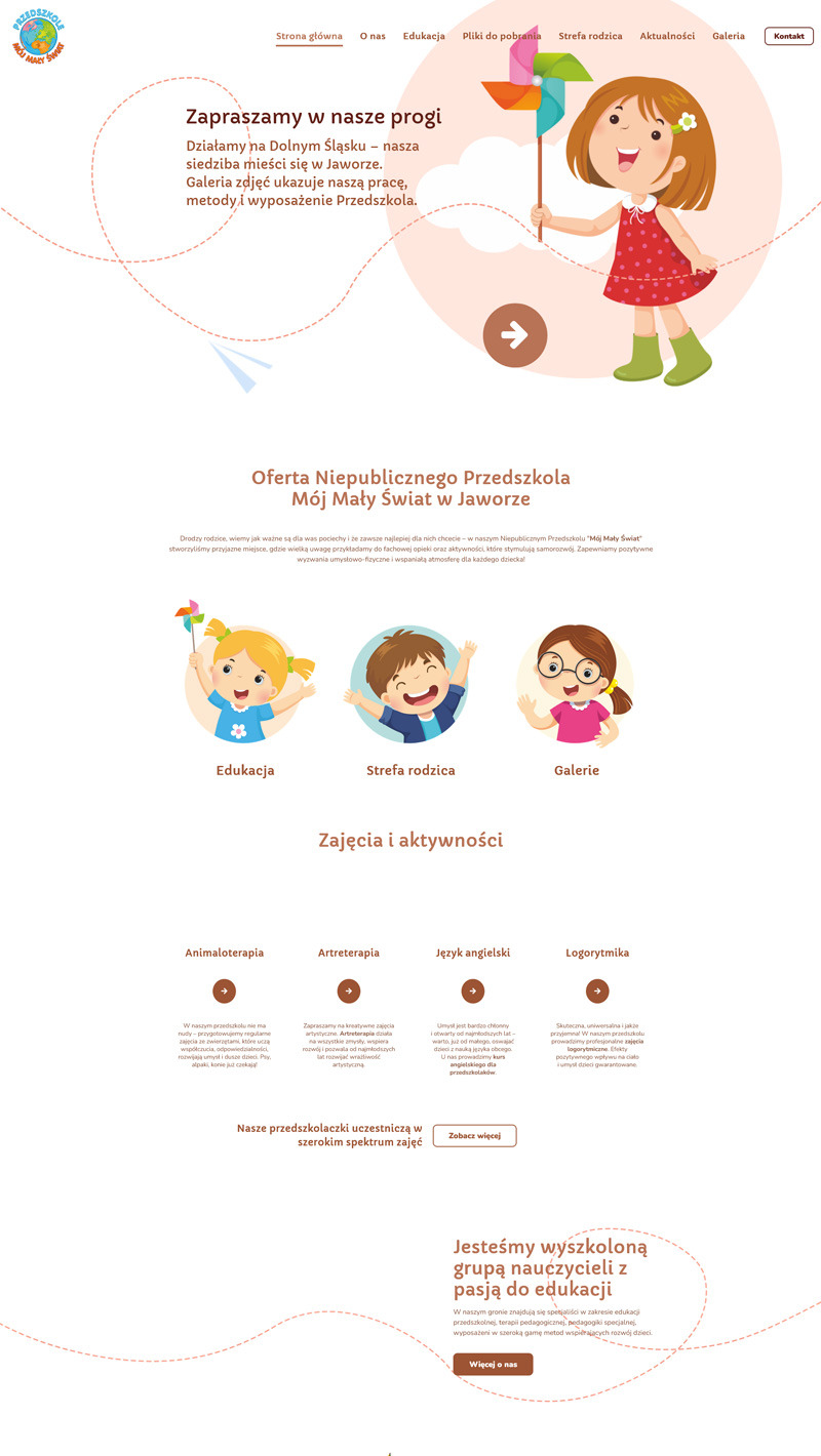 Strona internetowa dla przedszkola.